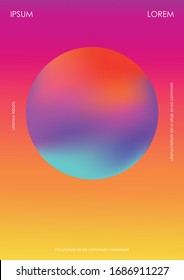 Poster with a modern sphere. Holographic gradient.