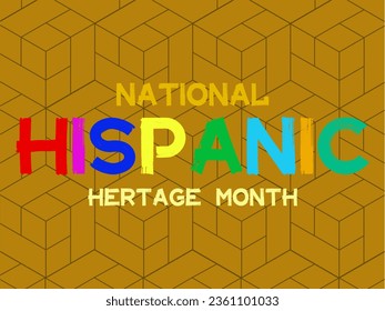 Poster of the month of Spanish cultural heritage on an orange background. Vector banner, poster of the National Latin American Heritage Festival. Illustration EPS 10