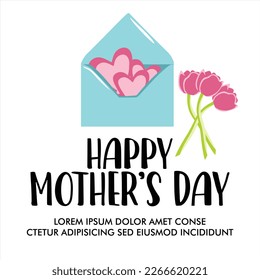 A poster for a mother's day with pink flowers in it. and mother day banner template design 