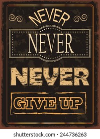 Poster With Motivation Quote By Winston Churchill On Old Paper Background. Vintage Motivational And Inspirational Quotes Poster. Retro Typographic Poster. Template For Your Print Design Or Poster