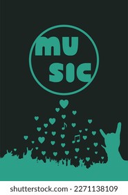 Poster, poster music - concert with people holding up their hands