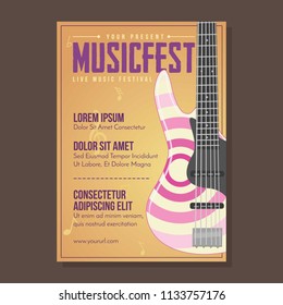 Poster for Music Festival Guitar and Brown Background