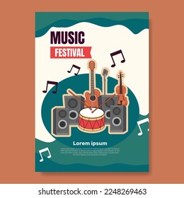 poster music festival, musical creative invitation. - Vector. 