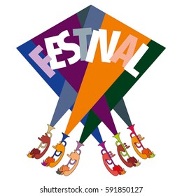 Poster - Music festival. White base. Simple vector.