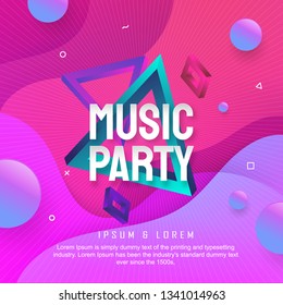 Poster music party design electronic music vector background