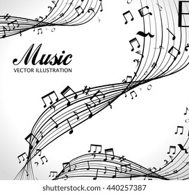 poster with musical notes isolated icon design, vector illustration  graphic 