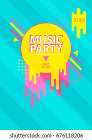 Cartel, fiesta musical, vector