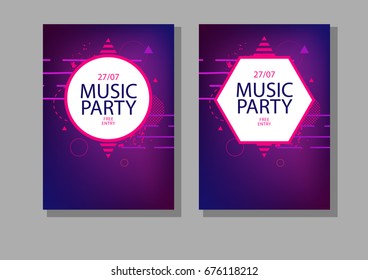 Poster, musical party, vector