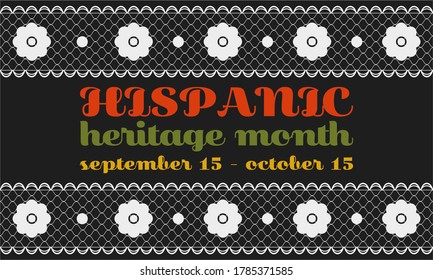 Poster for National Hispanic Heritage Month, floral ornament 