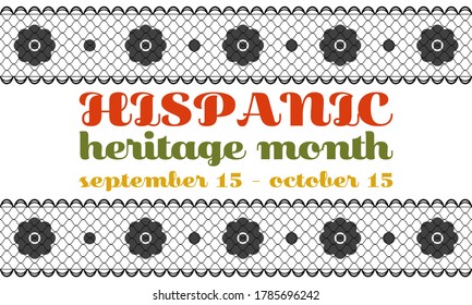 Poster for National Hispanic Heritage Month, floral ornament 