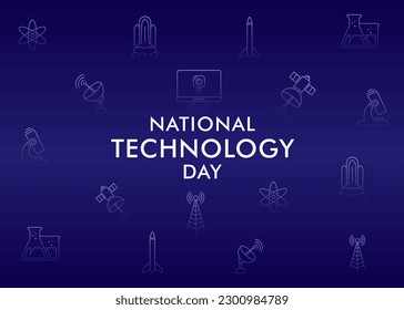 Afiche del Día Nacional de la Tecnología, es un concepto de conciencia tecnológica celebrado el 12 de mayo