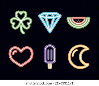 poster of neon items group