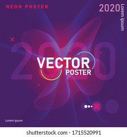 poster neon vector 2020 new