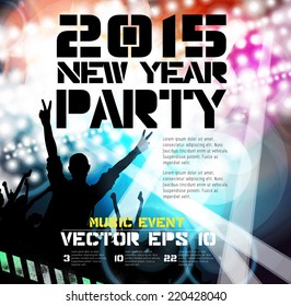 Poster of new year party. Vector illustration 