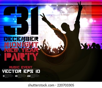 Poster of new year party. Vector illustration