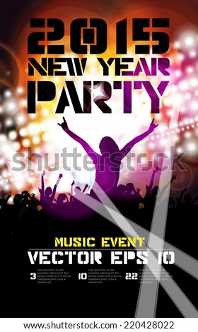 Poster of new year party. Vector illustration 