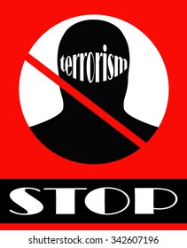 Poster no to terrorism and violence, Stop terrorism, vector, vector,   terror