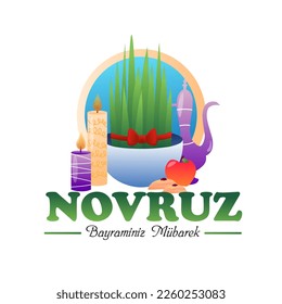 Poster for Novruz Bayram holiday on white background