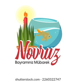 Poster for Novruz Bayram holiday on white background