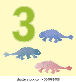 Poster for numeracy.Figure three. Around the figure is a picture of three dinosaurs.