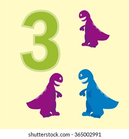 Poster for numeracy.Figure three. Around the figure is a picture of three dinosaurs.