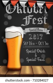 Poster. Oktober Fest. Beer. Food and Drink. Vector illustration