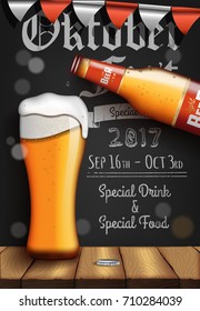 Poster. Oktober Fest. Beer. Food and Drink. Vector illustration