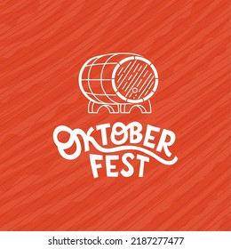 poster of oktoberfest with barrel