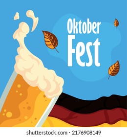 poster of oktoberfest beer and flag