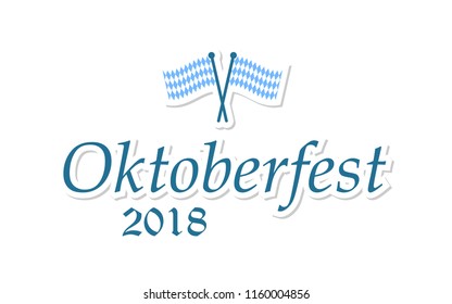 Poster to Oktoberfest festival. Oktoberfest 2018 handwritten lettering for greeting card