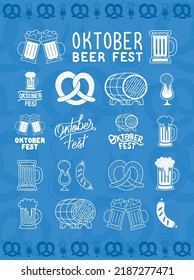 poster of oktoberfest items set