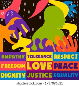 Poster On Concepts Of Civil Rights Movement With Activist In Bold Colorful Design