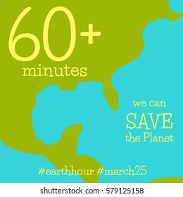 Poster on Earth Hour with text We can save the Planet