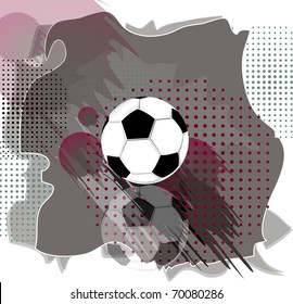 Poster on a football theme. Background with a soccer ball.