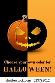 Poster on Halloween, choose your own color for Halloween, black and orange colors