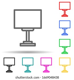 afiche en el icono de estilo multicolor de la carretera. Línea delgada simple, contorno vectorial de iconos web para ui y ux, sitio web o aplicación móvil