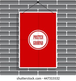 poster on a rope.Vector flat design illustration clip art graphic design