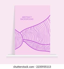 Poster on shelf. Abstract background with liquid organic flowing shapes and freehand drawn form, lines. Vector illustration in pastel colors. Template for booklet, flyer, cover, magazine, invitation.