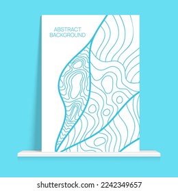 Poster on shelf. Abstract background with liquid organic flowing shapes and freehand drawn form, lines. Vector illustration in pastel colors. Template for booklet, flyer, cover, magazine, invitation.