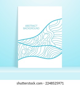 Poster on shelf. Abstract background with liquid organic flowing shapes and freehand drawn form, lines. Vector illustration in pastel colors. Template for booklet, flyer, cover, magazine, invitation.