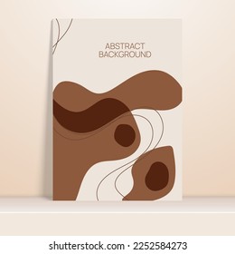 Poster on shelf. Abstract background with liquid organic flowing shapes and freehand drawn form, lines. Vector illustration in pastel colors. Template for booklet, flyer, cover, magazine, invitation.