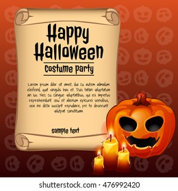 A poster on the theme of the Halloween holiday. Vector illustration. 