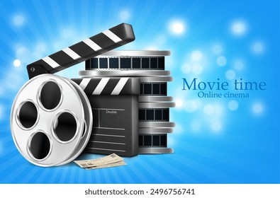 Poster for online cinema. Vector illustration
