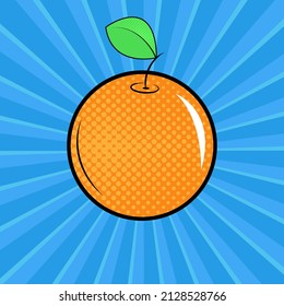 Poster with orange in pop art style