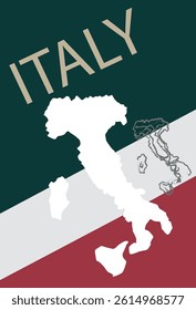 Poster ot Italy. Italian flag.