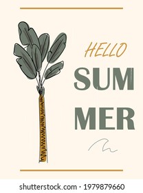 
afiche con palmera. imprimir para artículos de verano de diseño