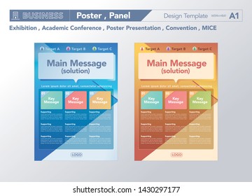 POSTER & PANEL Design Template, Exhibition , Academic Conference, Poster Presentation, Convention, MICE, Logical Thinking, Pyramid Structure