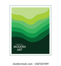 Poster with paper cut design, isolated on white background