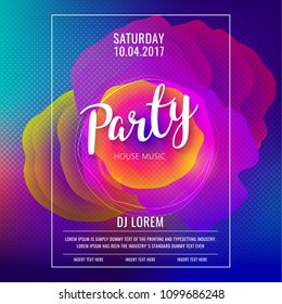 Poster party design electronic music vector template background