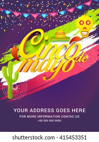 Poster or party flyer of Cinco De Mayo celebration background.